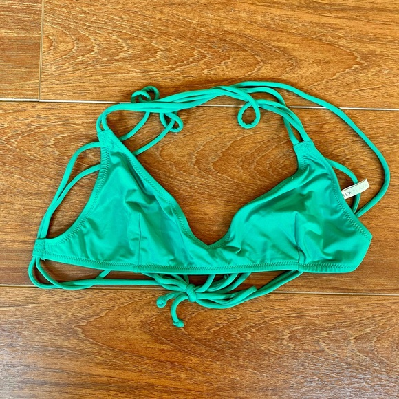 J. Crew Swim J Crew Green Crossback French Bikini Top Poshmark